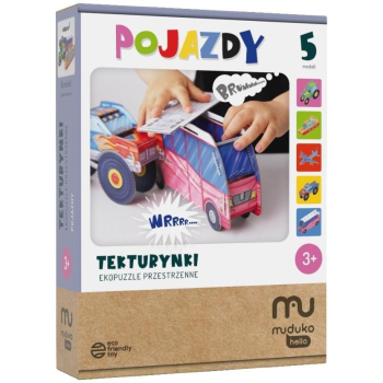 Tekturynki Ekopuzzle przestrzenne Pojazdy MUDUKO